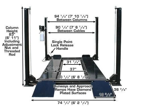 Atlas Garage PRO8000 8,000 lb 4-Post Lift - Image 3