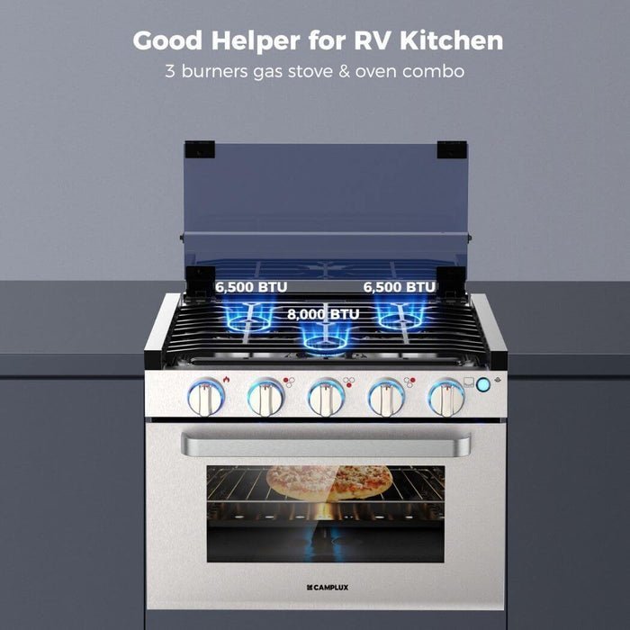 Camplux 17″ RV Oven with 3 Burners Cooktop - Image 4