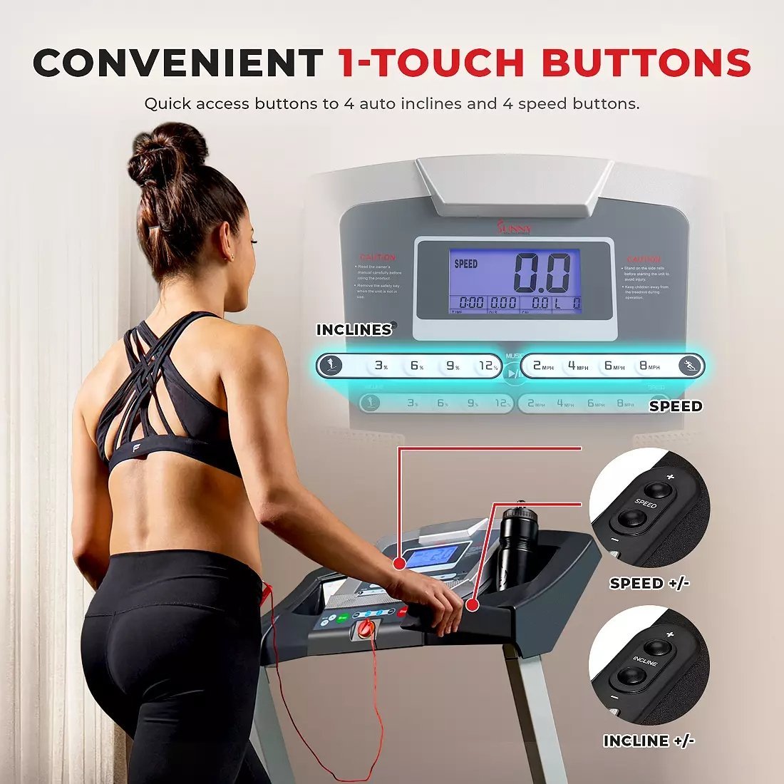 Sunny Health & Fitness Smart Treadmill SF-T7515 - Image 4
