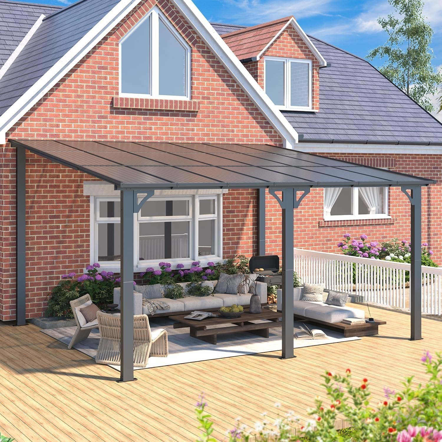Aecojoy 14×12 ft Aluminum Pergola with Canopy - Image 4