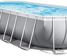 INTEX 26797EH Prism Frame Premium Oval Above Ground Swimming Pool Set: 20ft x 10ft x 48in – Includes 1500 GPH Cartridge Filter Pump – Removable Ladder – Pool Cover – Ground Cloth