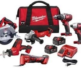 Milwaukee M18 Cordless Combo Kit (7-Tool) with Two 3.0 Ah Batteries, Charger and Tool Bag