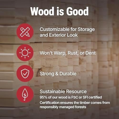 Handy Home Products Windemere 10×12 Do-it-Yourself Wooden Storage Shed with Floor, Beige - Image 13