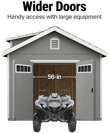 Handy Home Products Windemere 10×12 Do-it-Yourself Wooden Storage Shed with Floor, Beige - Image 9